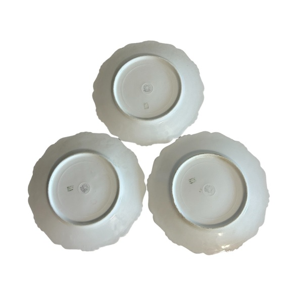 VTG Limoges France Courting Couple Scene Decorative Gold Trim Plates Set of 3 - Picture 2 of 8